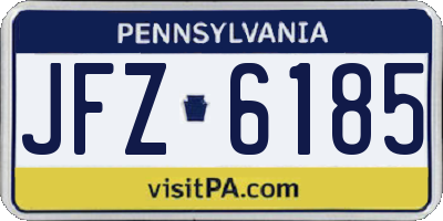 PA license plate JFZ6185