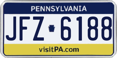 PA license plate JFZ6188
