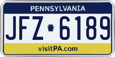 PA license plate JFZ6189