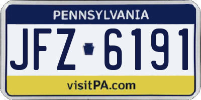 PA license plate JFZ6191