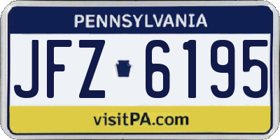 PA license plate JFZ6195
