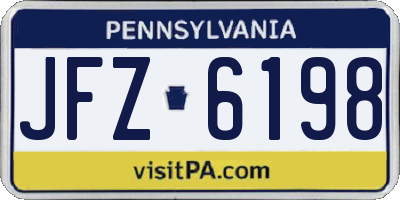 PA license plate JFZ6198