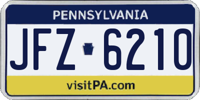 PA license plate JFZ6210