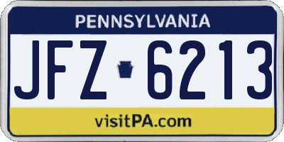 PA license plate JFZ6213