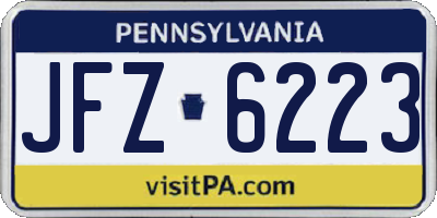 PA license plate JFZ6223