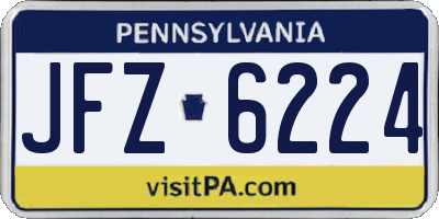 PA license plate JFZ6224