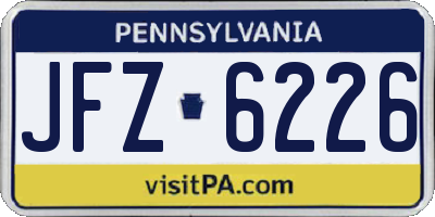 PA license plate JFZ6226