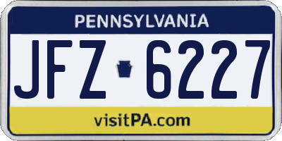 PA license plate JFZ6227
