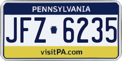 PA license plate JFZ6235