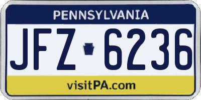 PA license plate JFZ6236
