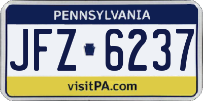 PA license plate JFZ6237