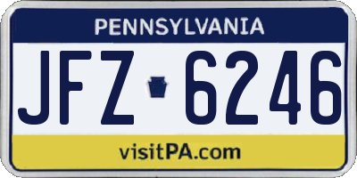 PA license plate JFZ6246