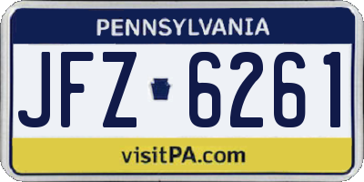 PA license plate JFZ6261