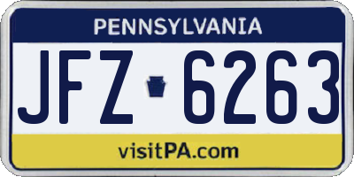 PA license plate JFZ6263
