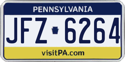 PA license plate JFZ6264