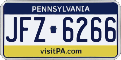 PA license plate JFZ6266