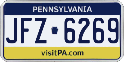 PA license plate JFZ6269