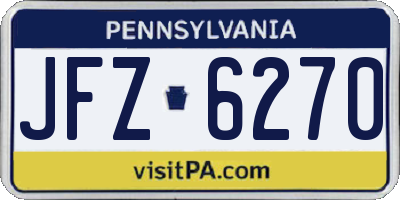 PA license plate JFZ6270