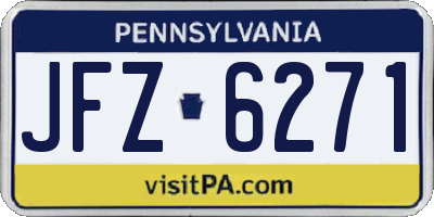PA license plate JFZ6271