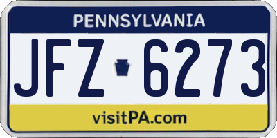 PA license plate JFZ6273