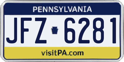 PA license plate JFZ6281