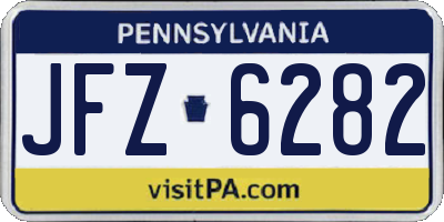 PA license plate JFZ6282