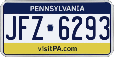 PA license plate JFZ6293