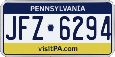 PA license plate JFZ6294