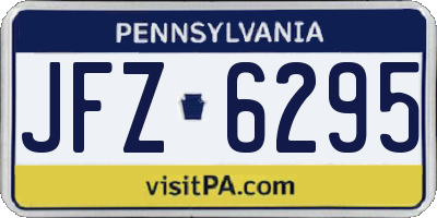 PA license plate JFZ6295