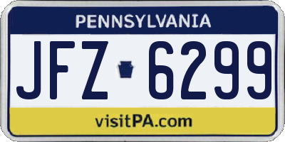 PA license plate JFZ6299