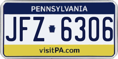 PA license plate JFZ6306
