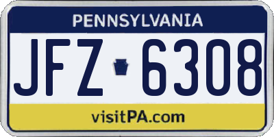 PA license plate JFZ6308