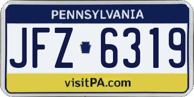 PA license plate JFZ6319