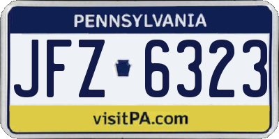 PA license plate JFZ6323