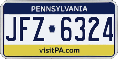 PA license plate JFZ6324