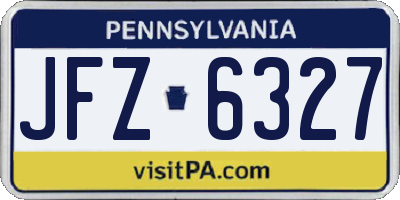 PA license plate JFZ6327