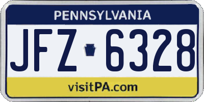 PA license plate JFZ6328