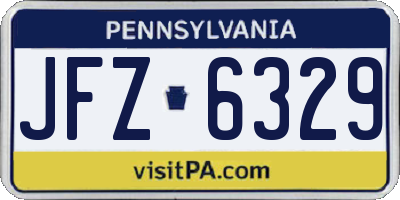 PA license plate JFZ6329