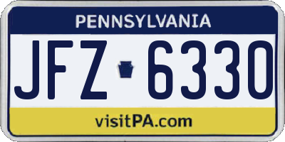 PA license plate JFZ6330