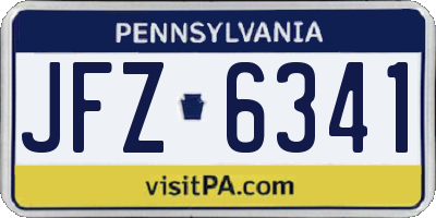 PA license plate JFZ6341