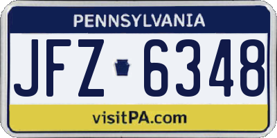 PA license plate JFZ6348