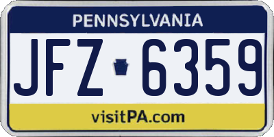 PA license plate JFZ6359