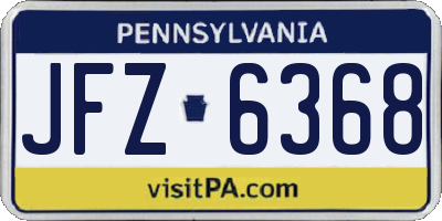 PA license plate JFZ6368