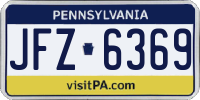 PA license plate JFZ6369
