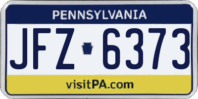 PA license plate JFZ6373