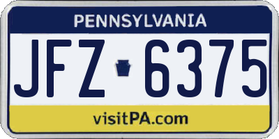 PA license plate JFZ6375
