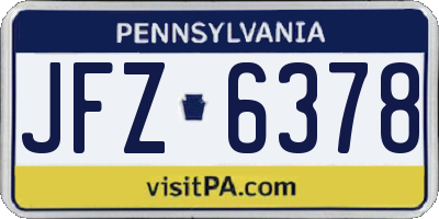 PA license plate JFZ6378