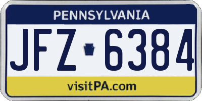PA license plate JFZ6384
