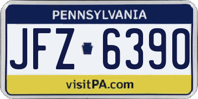 PA license plate JFZ6390