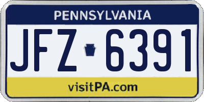 PA license plate JFZ6391